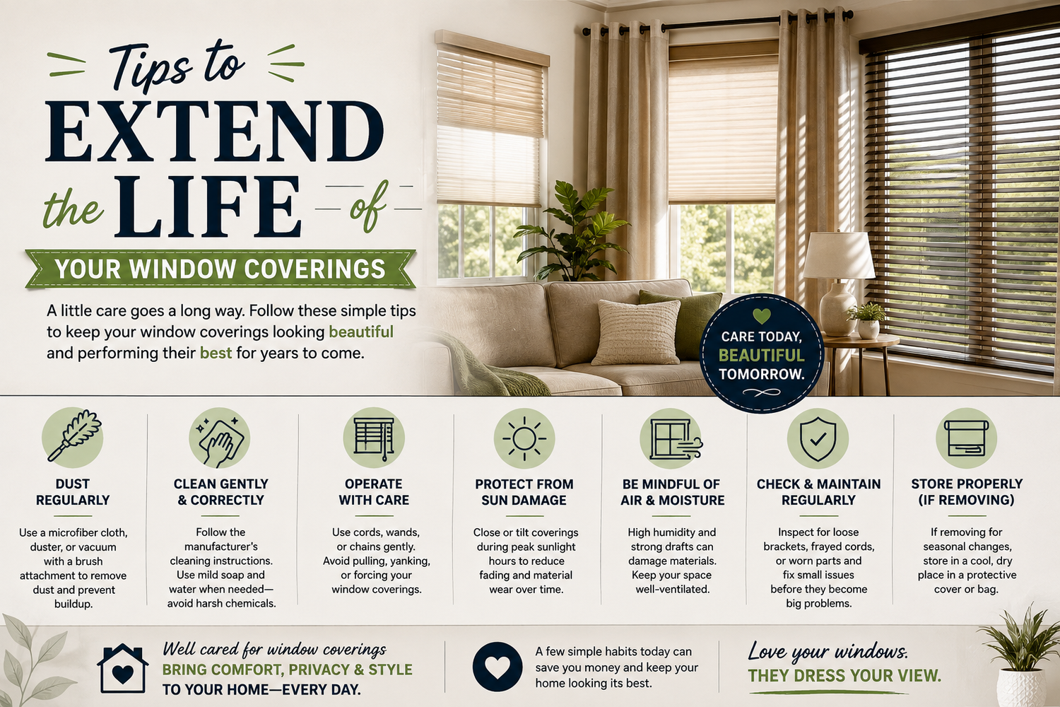 Tips to Extend the Life of Your Window Coverings